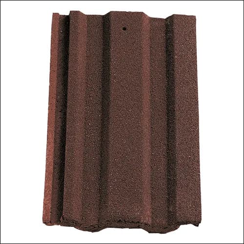 Sandtoft Standard Pattern concrete roof tile in Mottled Red with a sandfaced finish