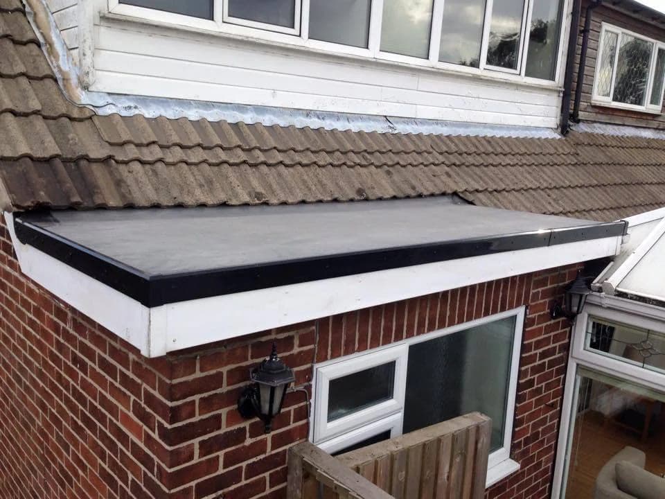 EPDM rubber flat roof — a system Quantock Roofing installs