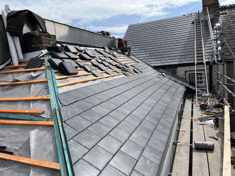 Slate roof installation by Quantock Roofing